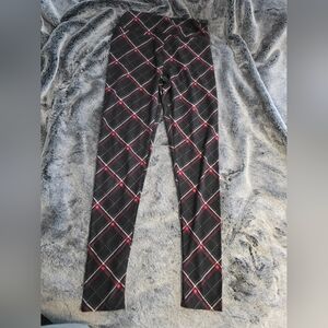 LuLaRoe Black and Red Plaid Leggings